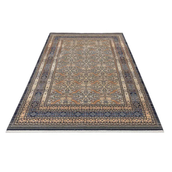 Tapis persan bleu et beige ANNA