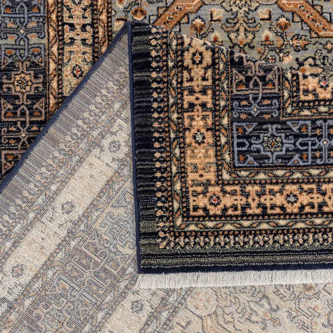 Tapis persan bleu et beige ANNA