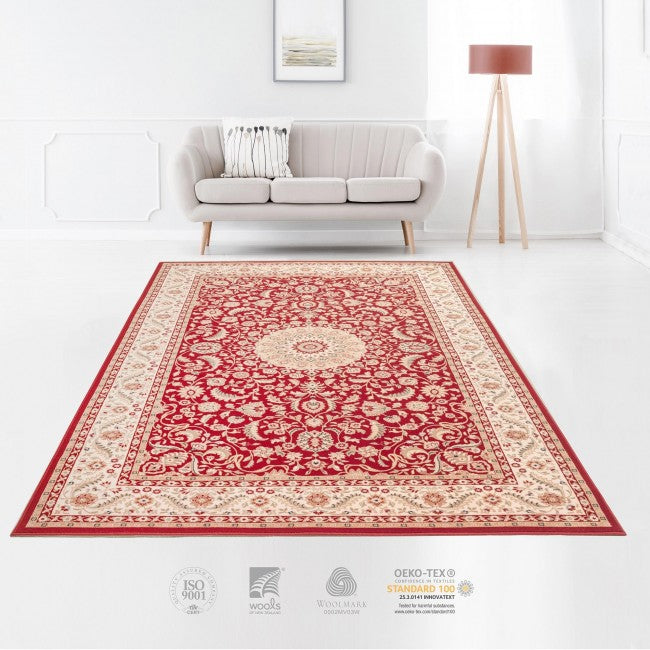 Tapis Oriental Rouge et Beige MAGI - MAZIR Décoration