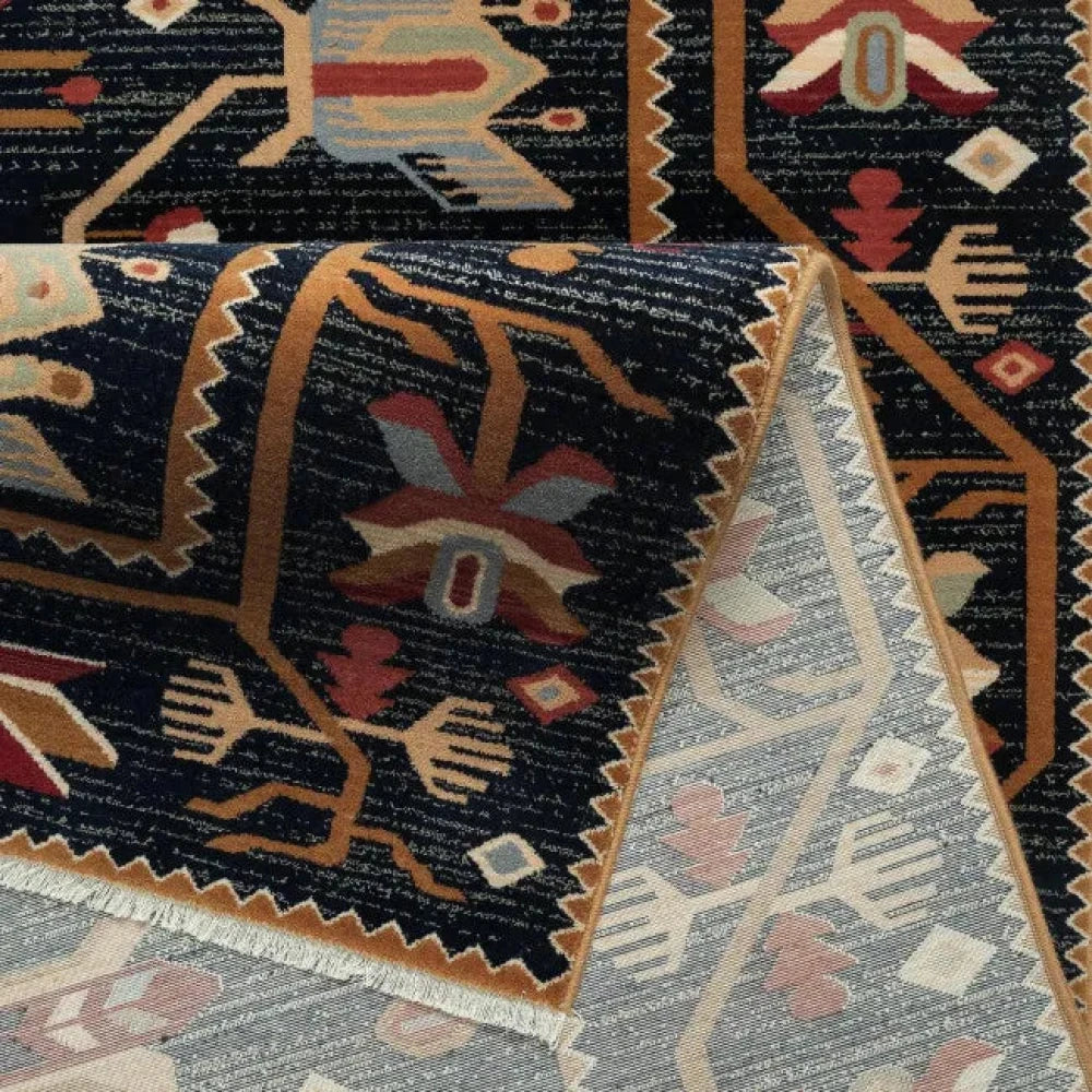 Tapis persan floral noir