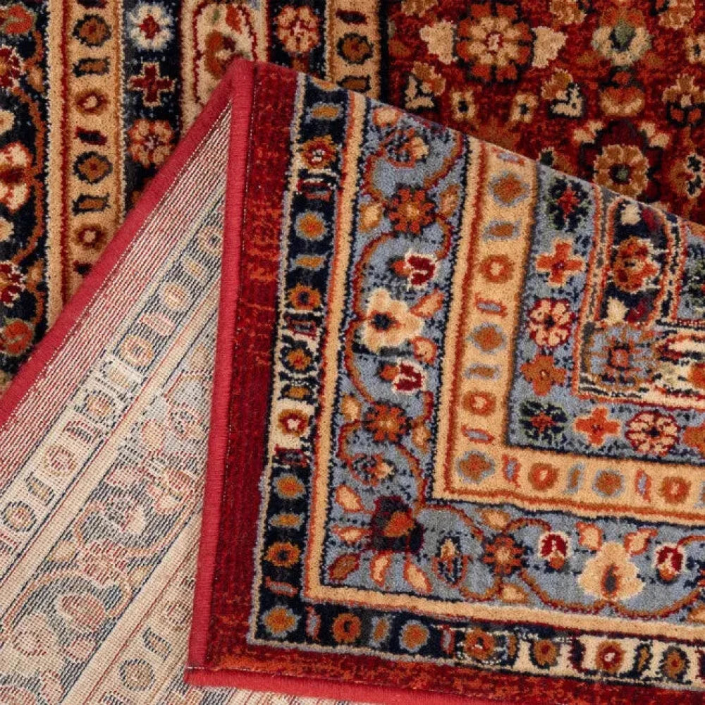 Tapis oriental rouge à losanges - Laine