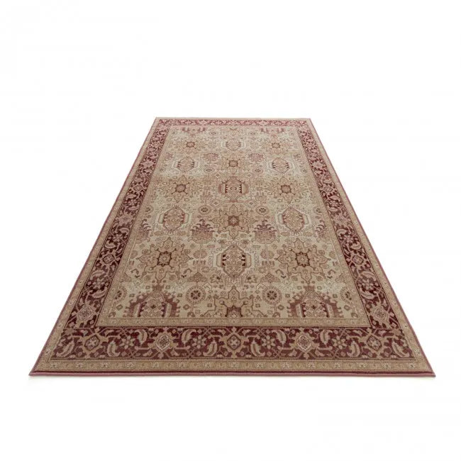 Tapis d'orient beige et rouge - Laine