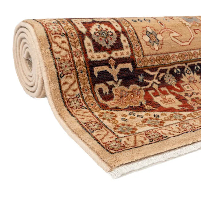 Tapis oriental traditionnel beige et noir