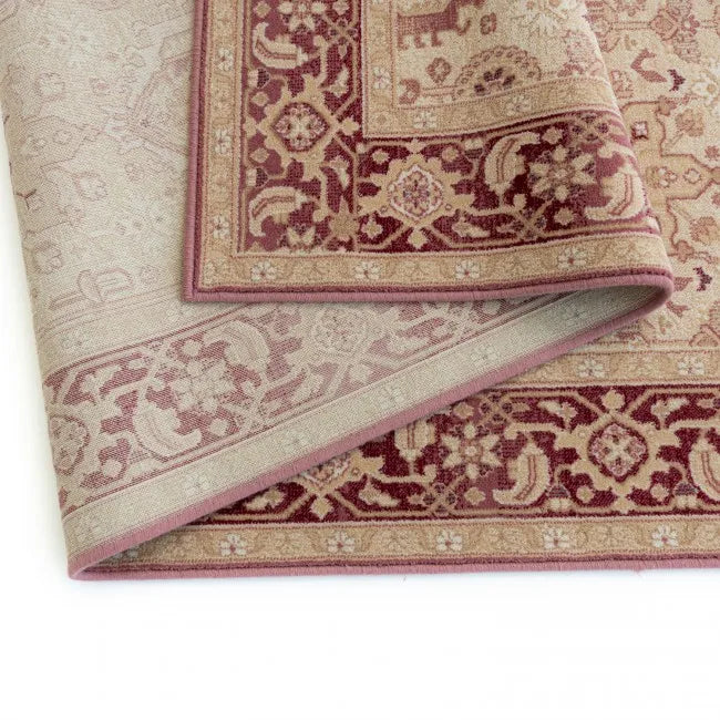 Tapis d'orient beige et rouge - Laine