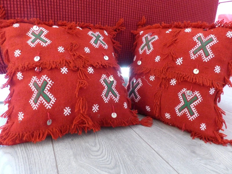 coussin marocain rouge