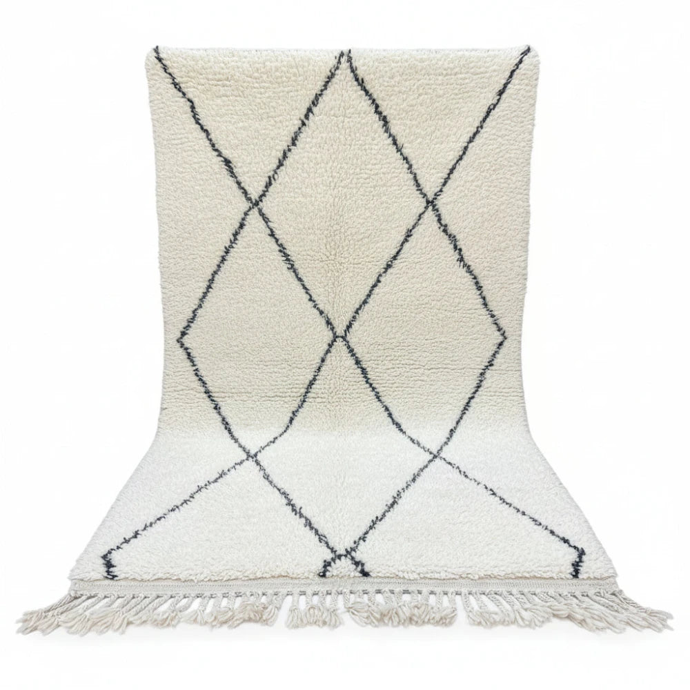 Tapis à losanges noirs marocain