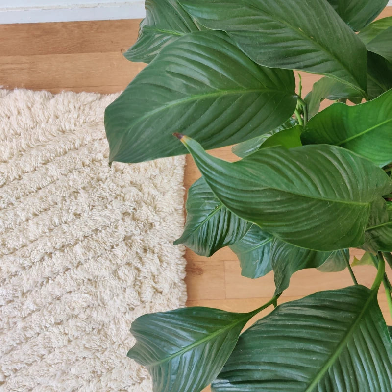 tapis écologique tissé à la main au Maroc.