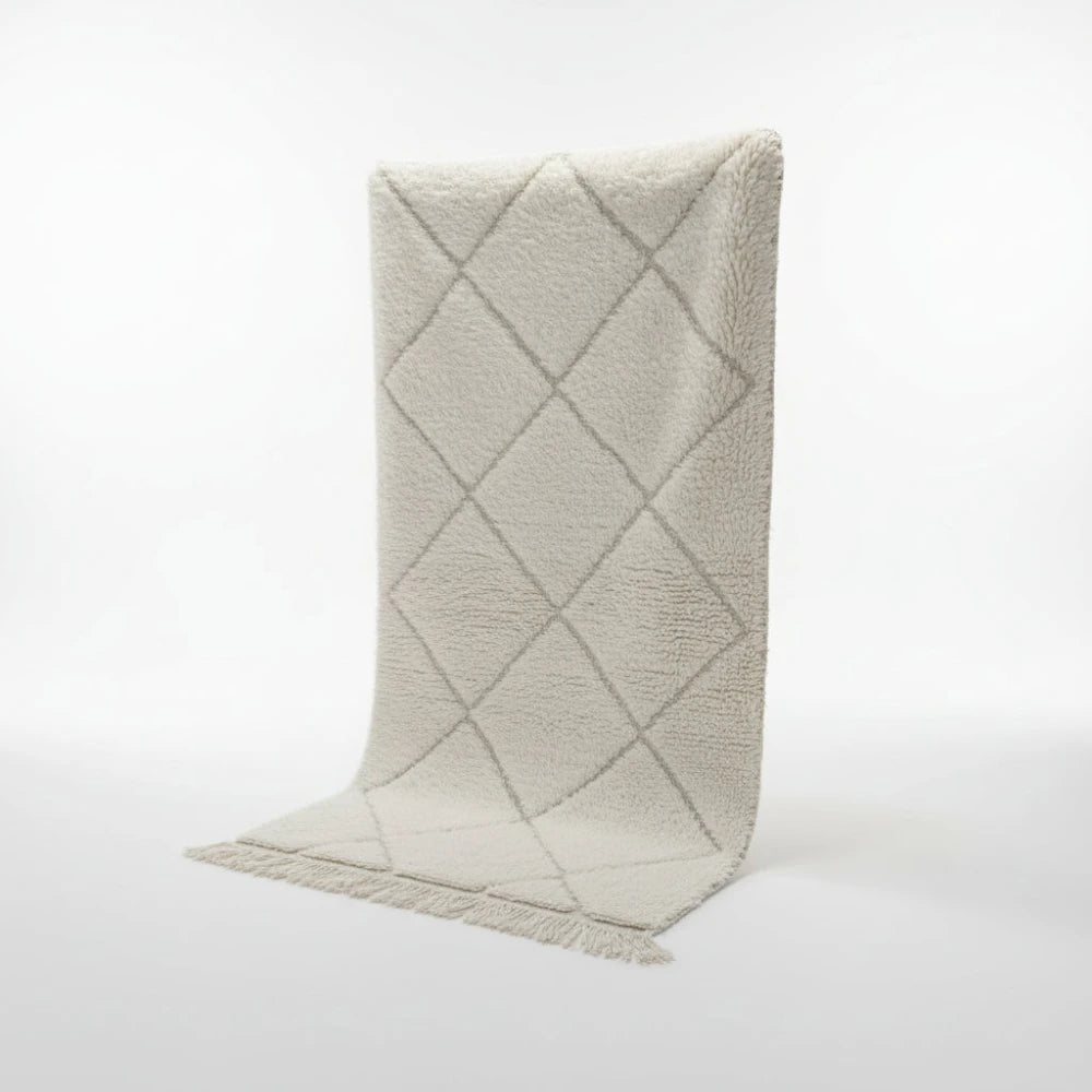 Petit tapis marocain blanc Aya