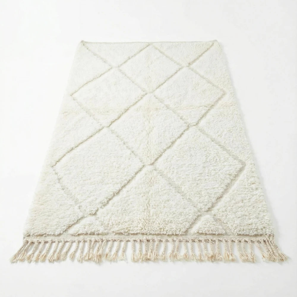 Petit tapis berbère à losange blanc