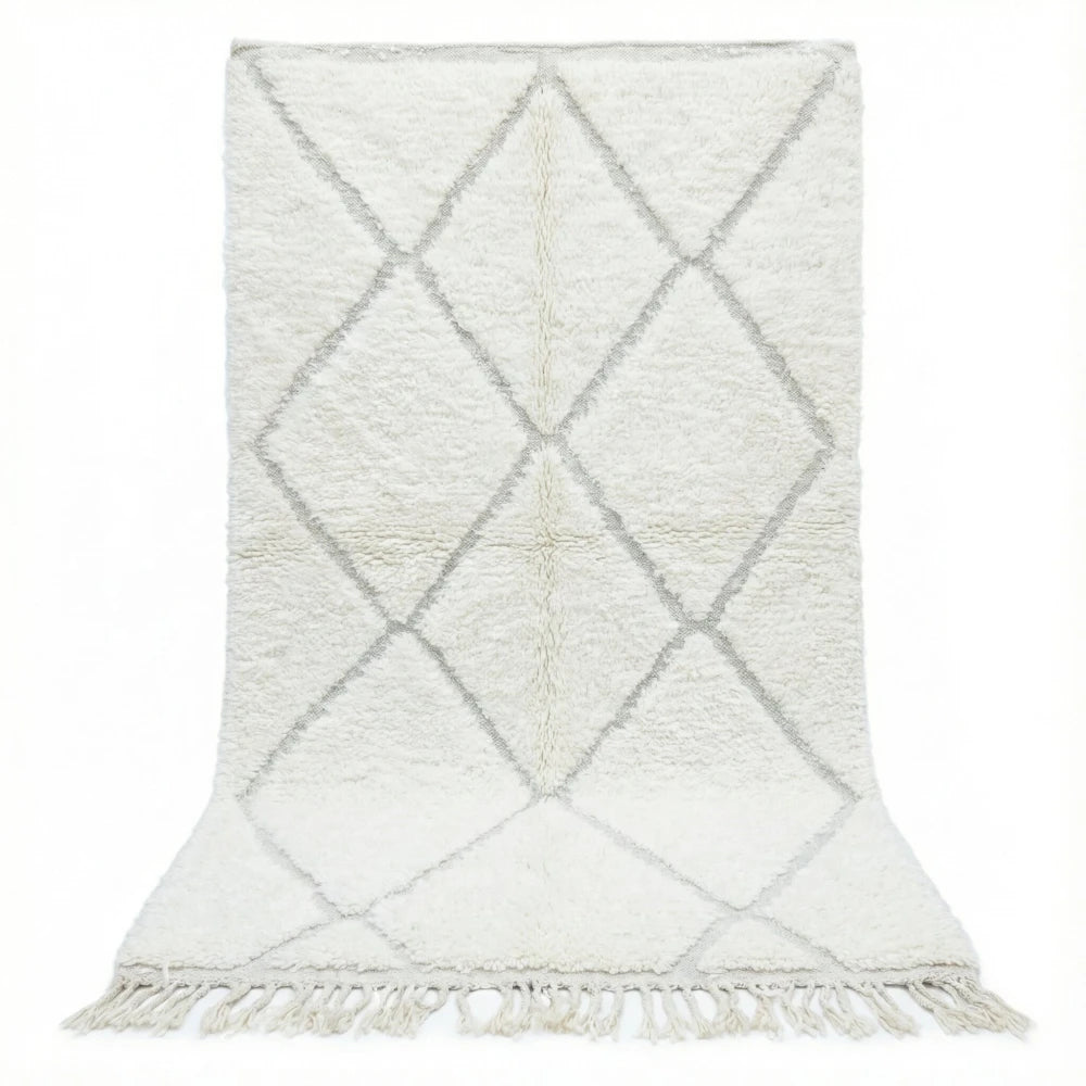 Petit tapis berbère à losange blanc