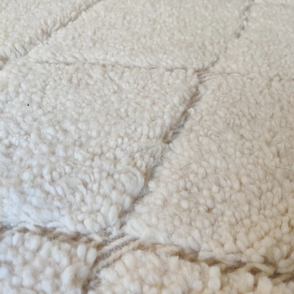 Petit tapis berbère losange blanc - MAZIR Décoration