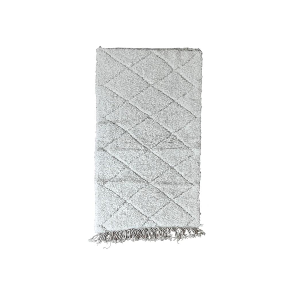 Petit tapis berbère losange blanc - MAZIR Décoration
