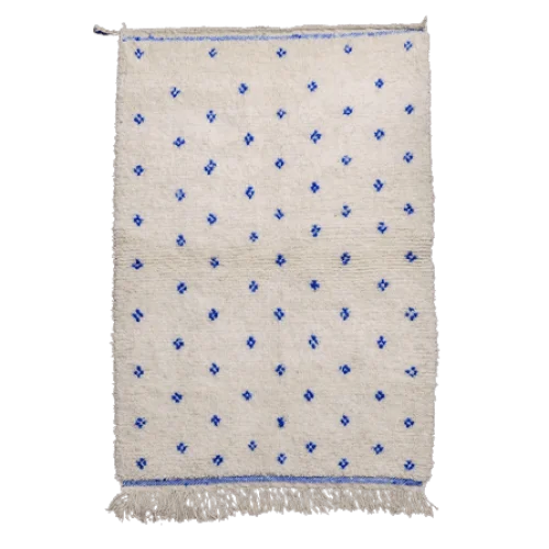 Tapis berbere blanc et bleu