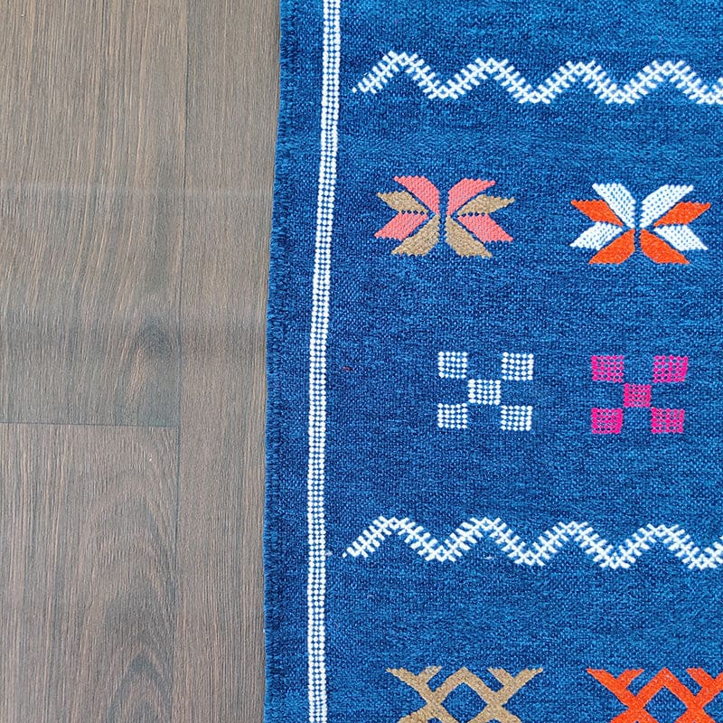 Petit Tapis Berbère Marocain Bleu 100x150 cm