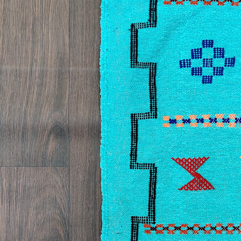 Tapis Berbère Turquoise Bohème