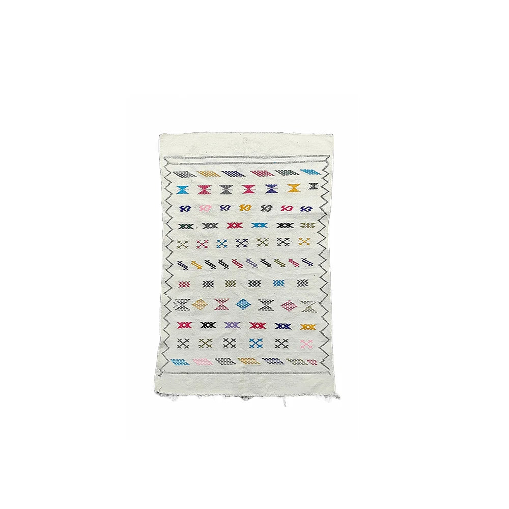 Tapis marocain blanc Ethnique 100x155 cm