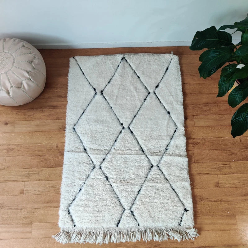 Petit tapis marocain losange creux - MAZIR Décoration