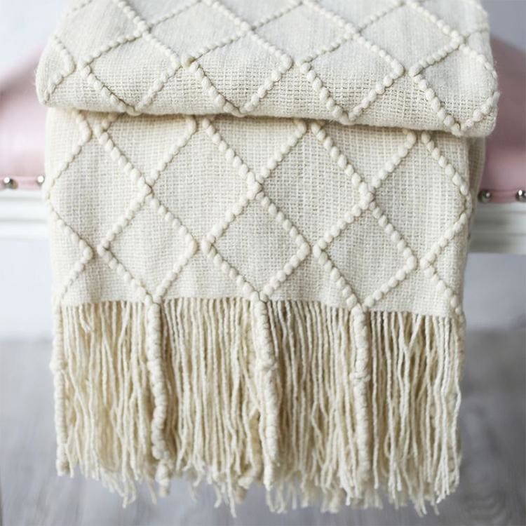 plaid berbere polyster blanc