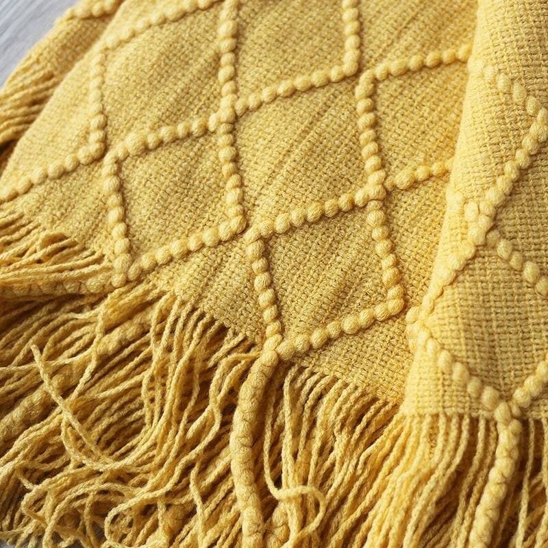 plaid berbere polyester jaune
