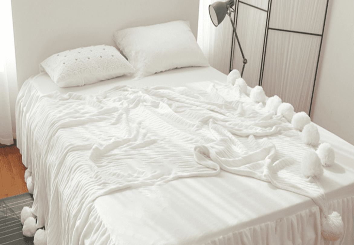 plaid berbere polyester blanc