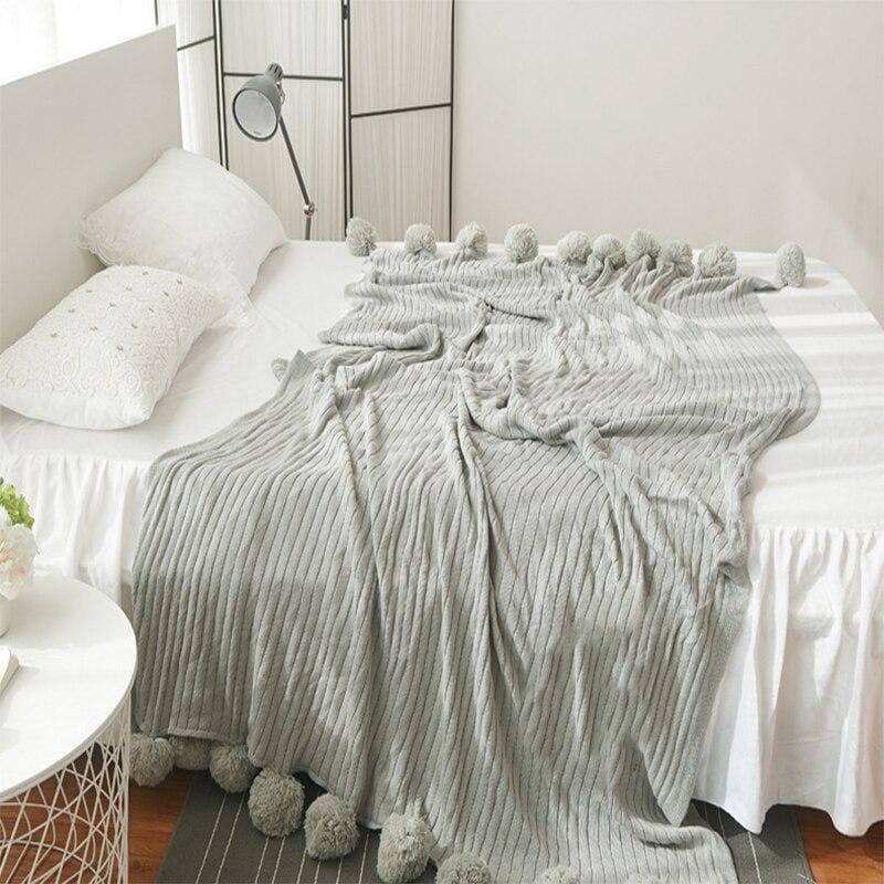 plaid berbere pompon beige