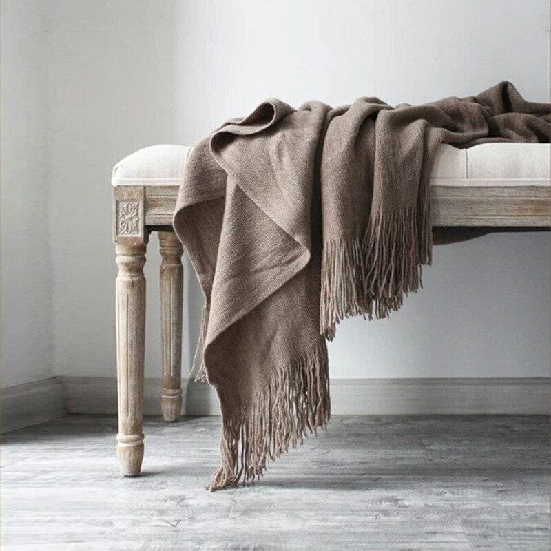 plaid polyester beige