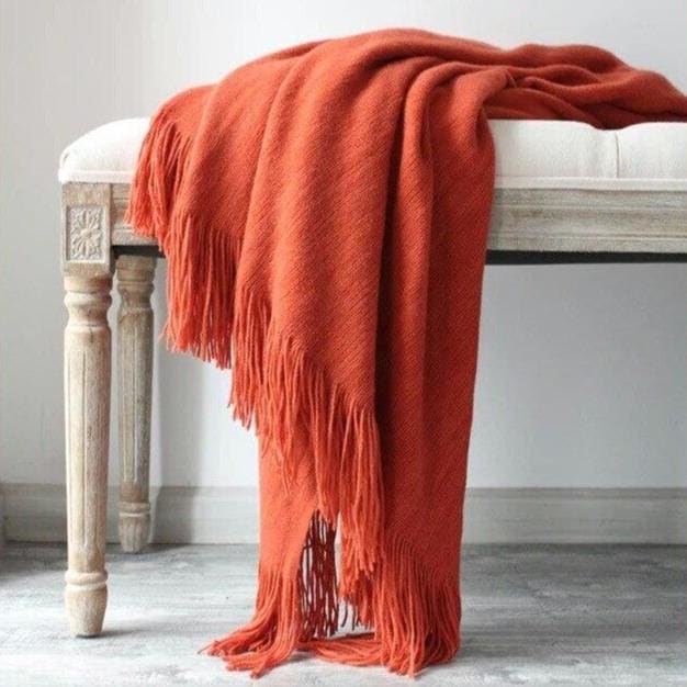 plaid polyester orange