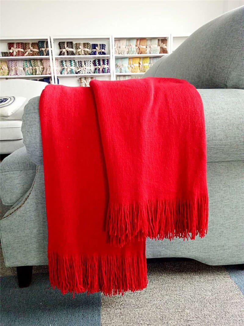 plaid polyester rouge