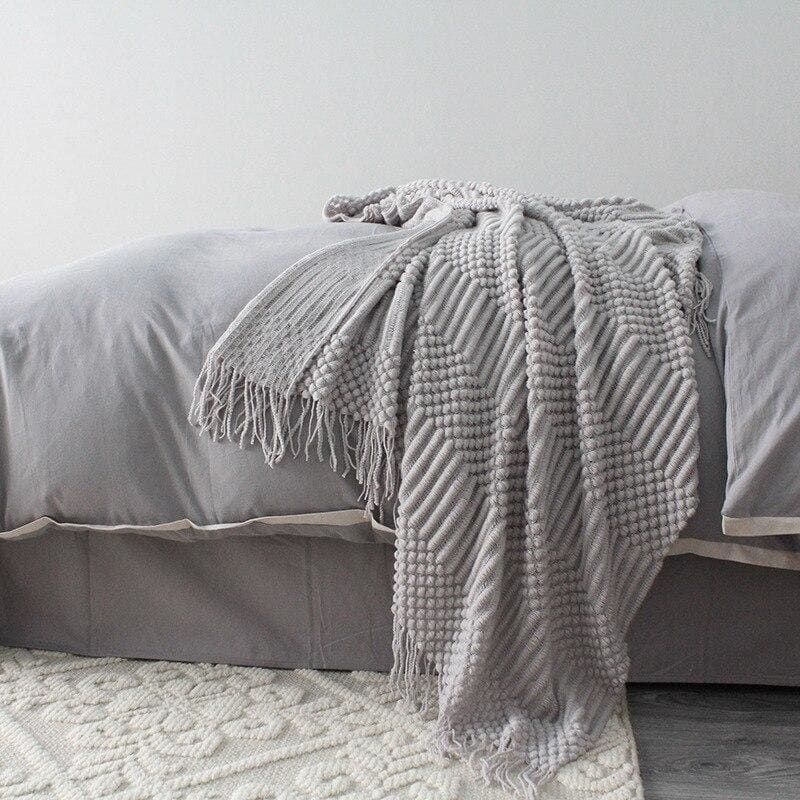 plaid polyester blanc
