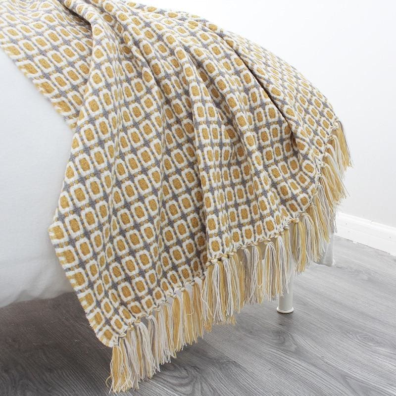 plaid polyester jaune