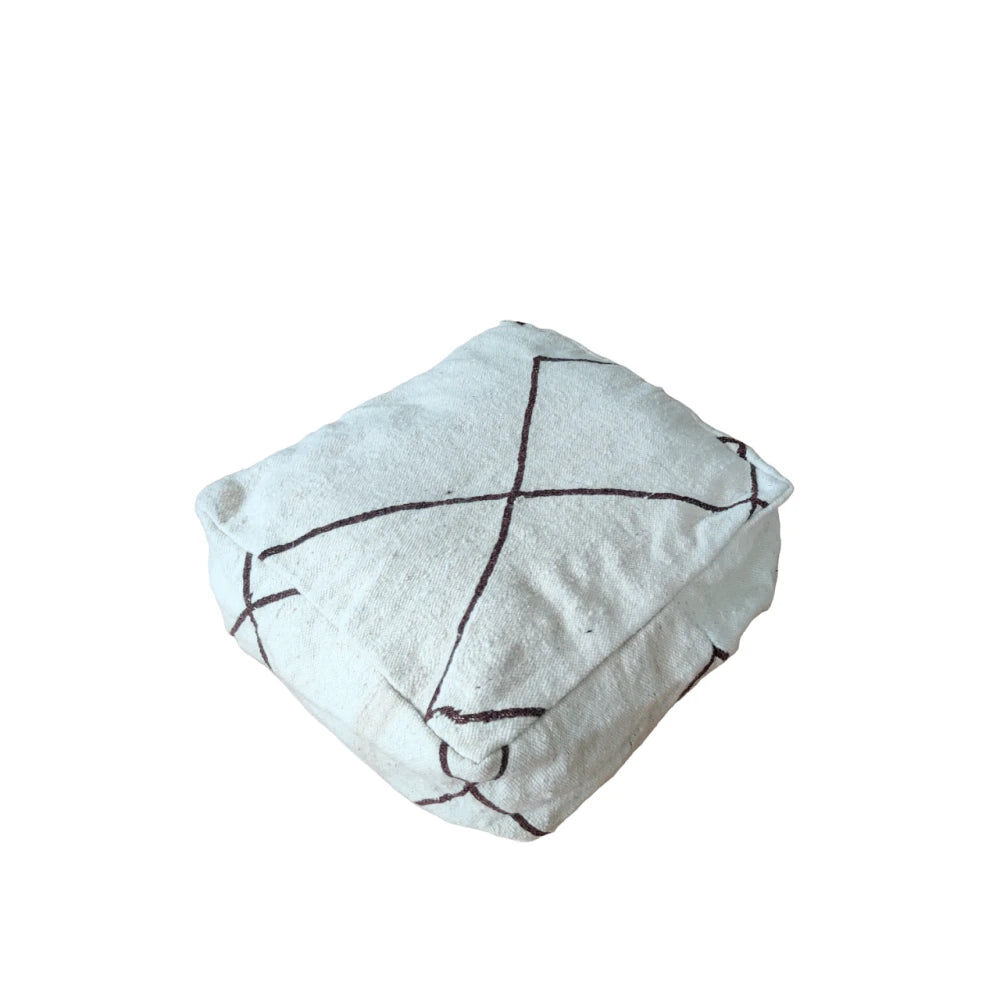 Pouf Kilim marocain à losanges | MAZIR Décoration