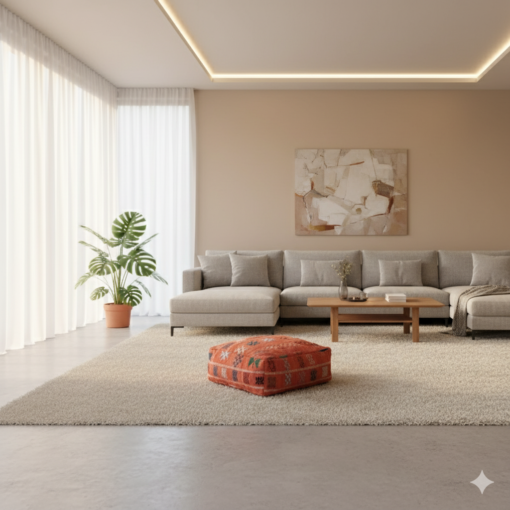 Pouf Berbère Orange Mina