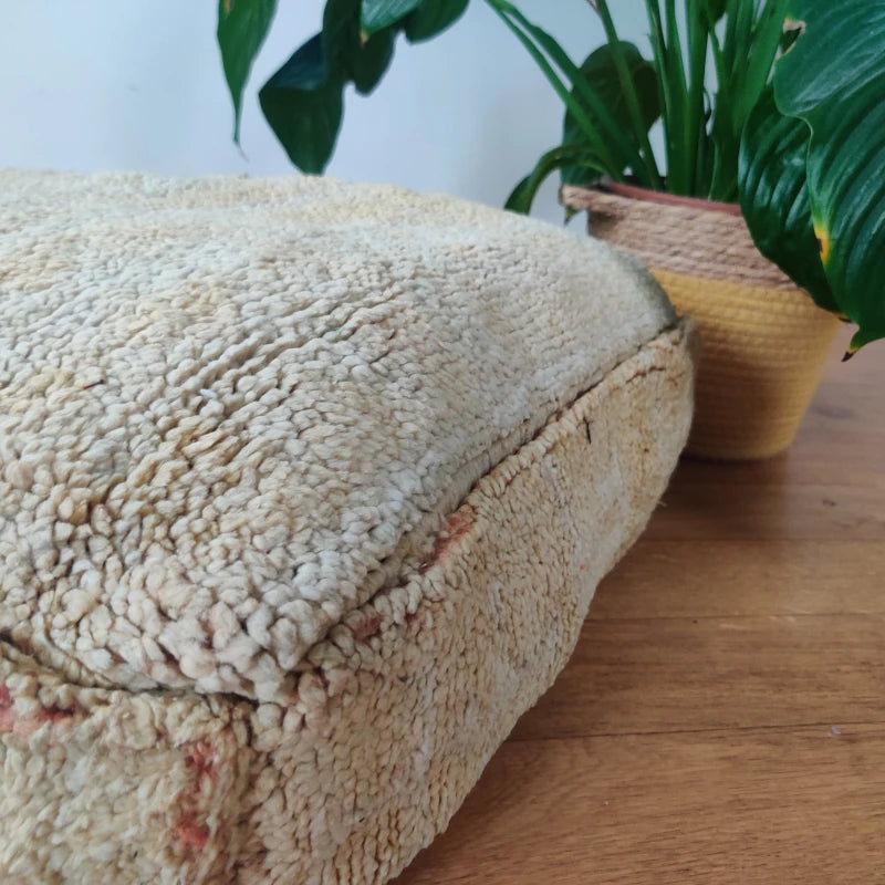 Pouf Berbère vintage beige - MAZIR Décoration