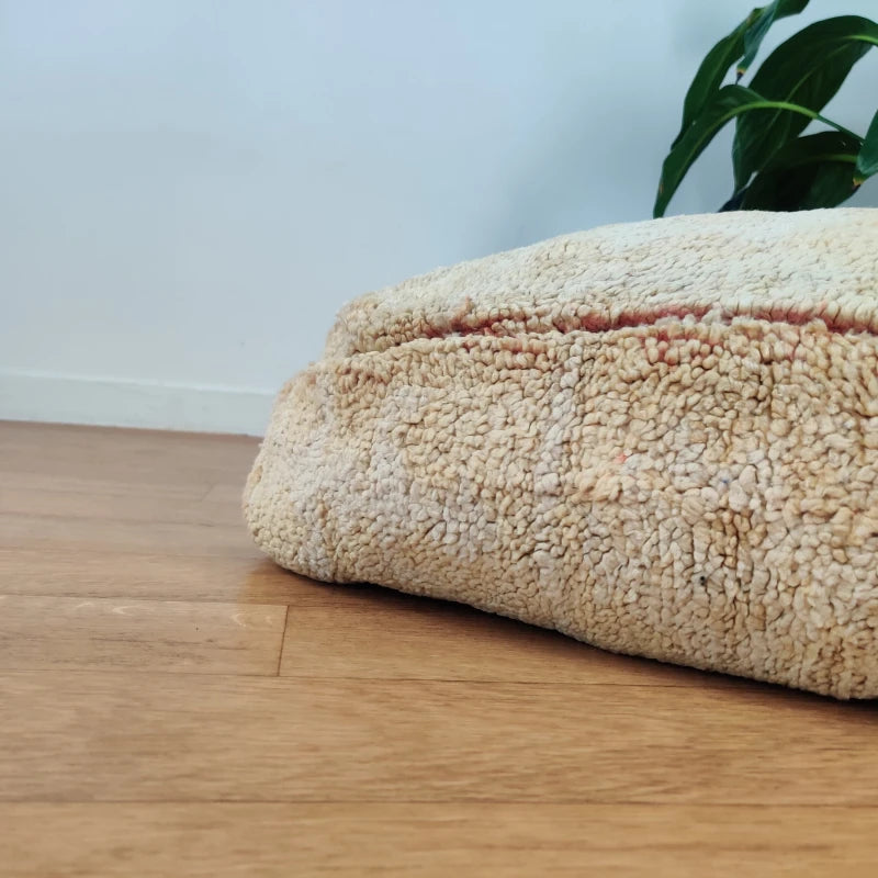 Pouf Berbère vintage beige - MAZIR Décoration