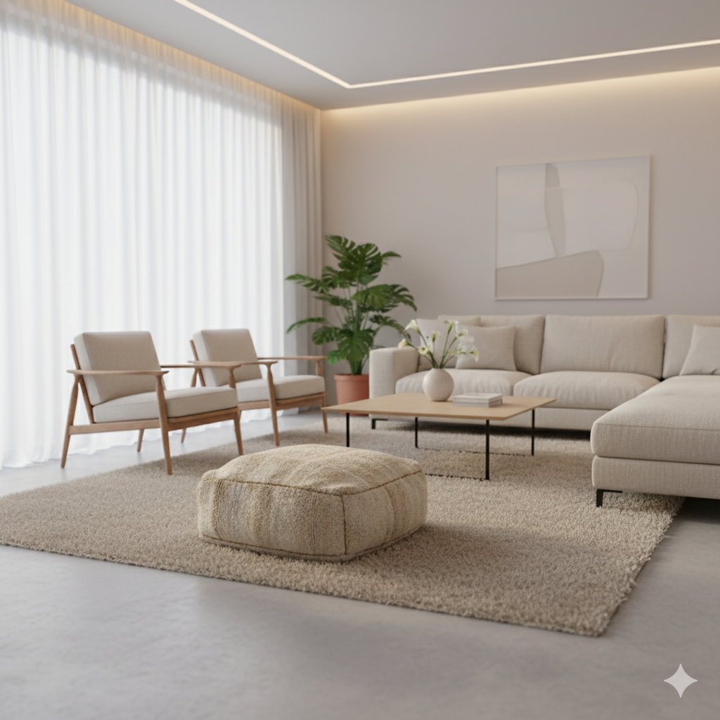 Pouf Berbère vintage beige