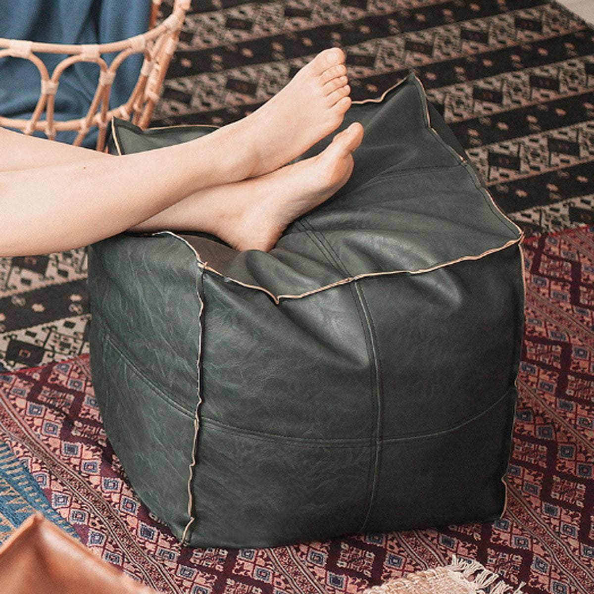 pouf marocain vert