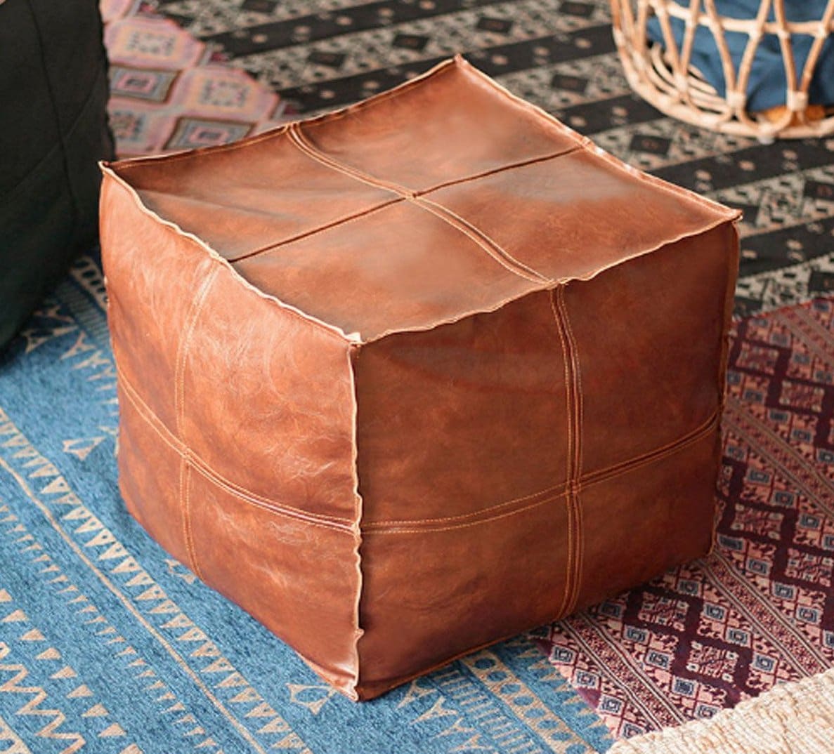 pouf marocain chocolat 