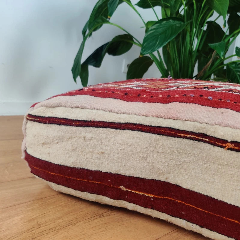 Pouf Handira rouge - MAZIR Décoration