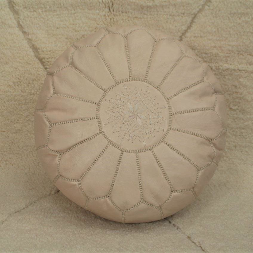 pouf marocain beige