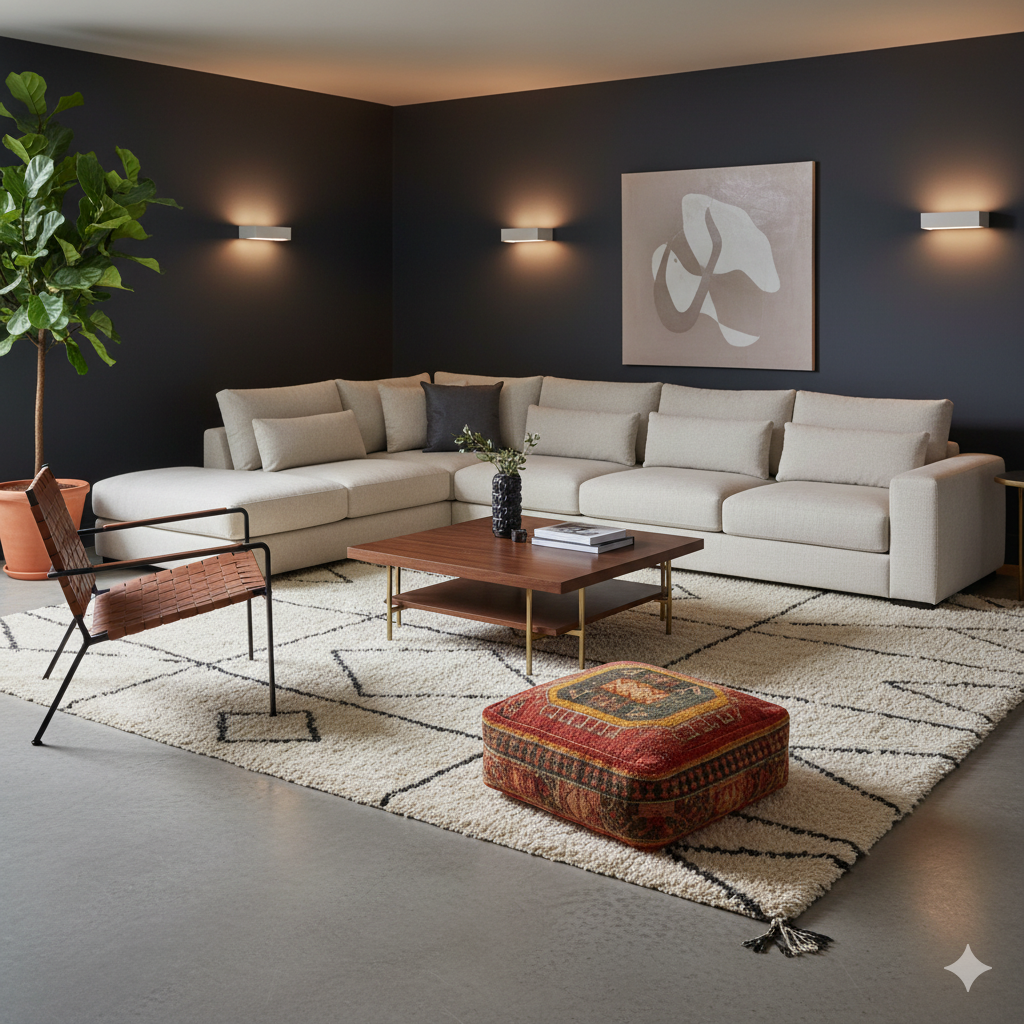 Pouf Marocain Berbère en Laine