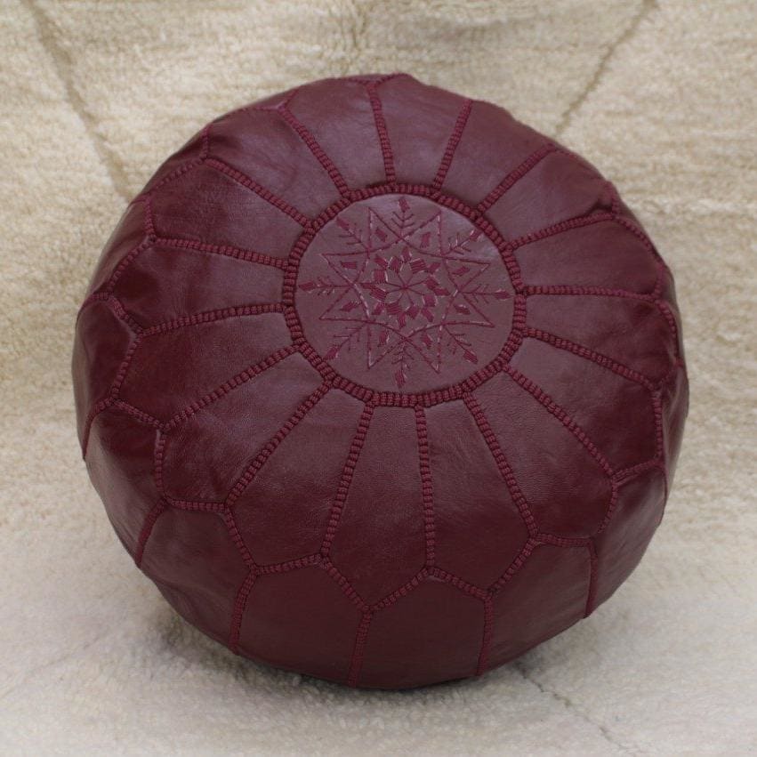 pouf marocain bordeaux 