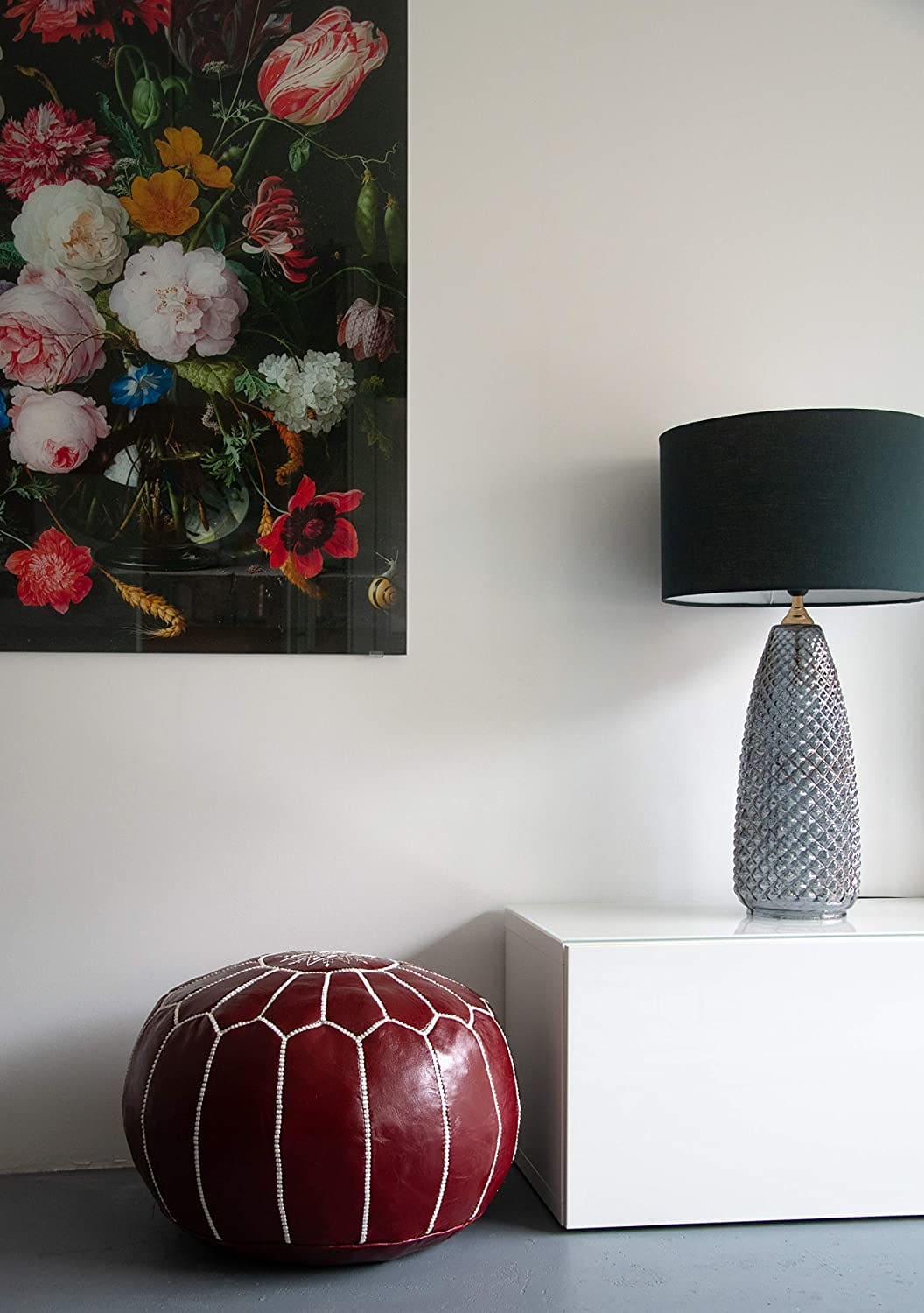 pouf marocain bordeaux