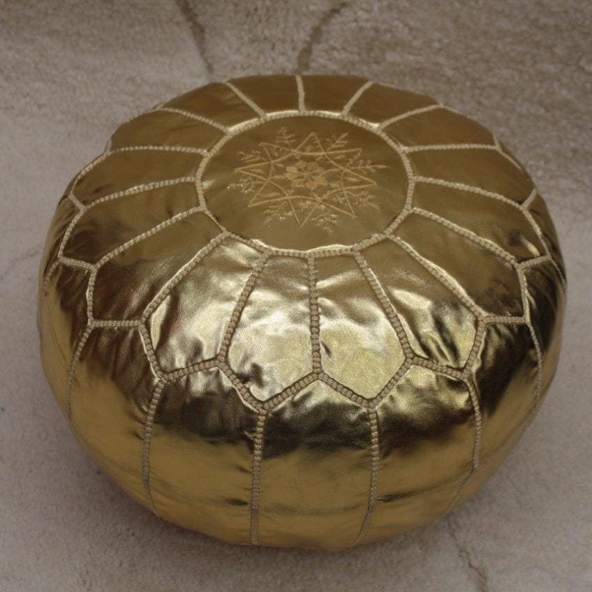 Pouf doré marocain