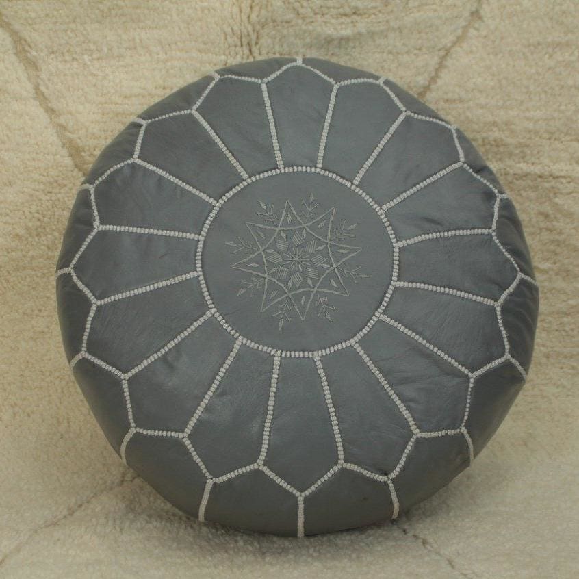 pouf marocain gris