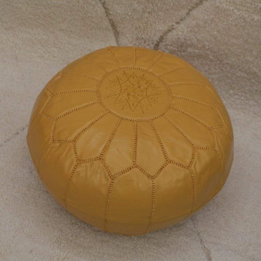 pouf marocain jaune