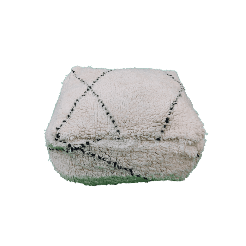 Pouf marocain blanc de Troyes