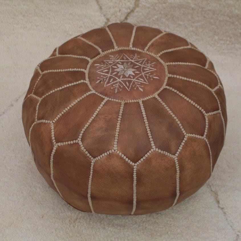 pouf marocain marron chocolat