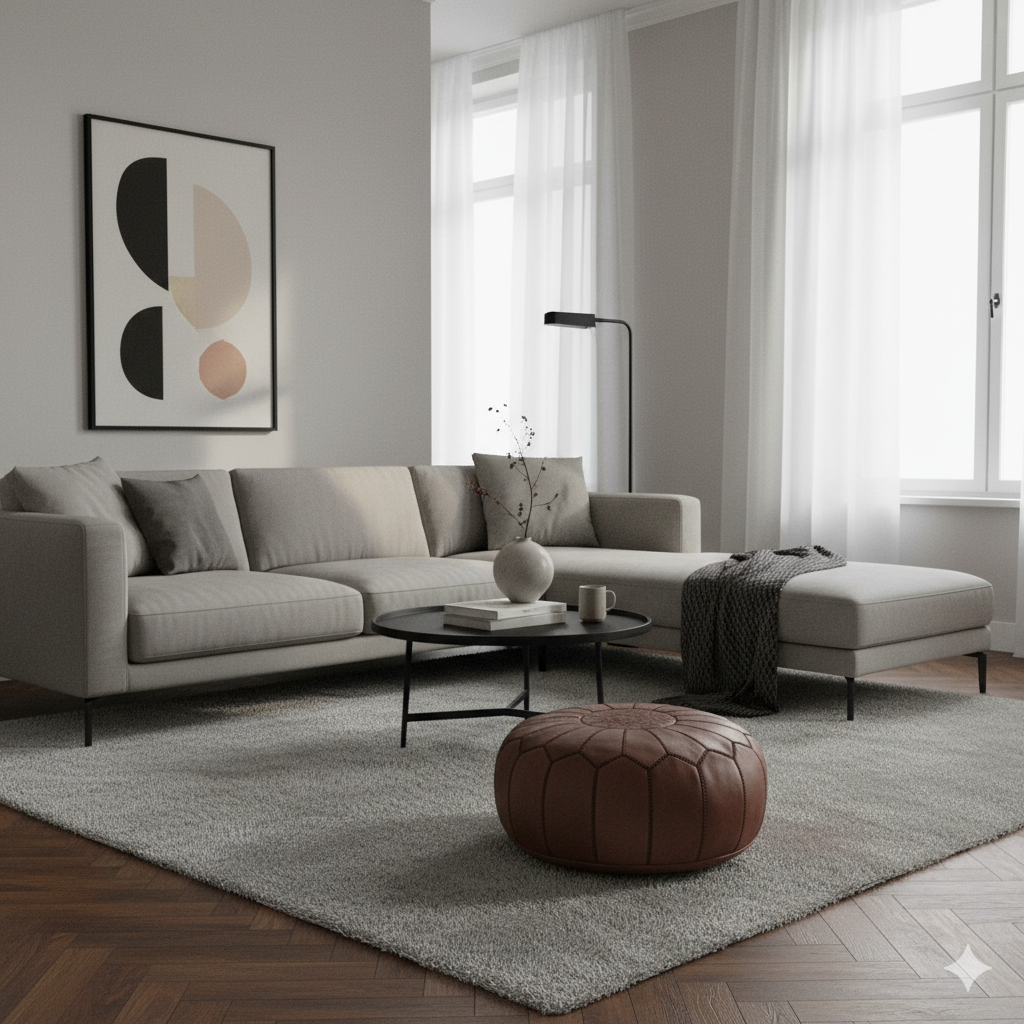 Pouf Marocain Marron foncé