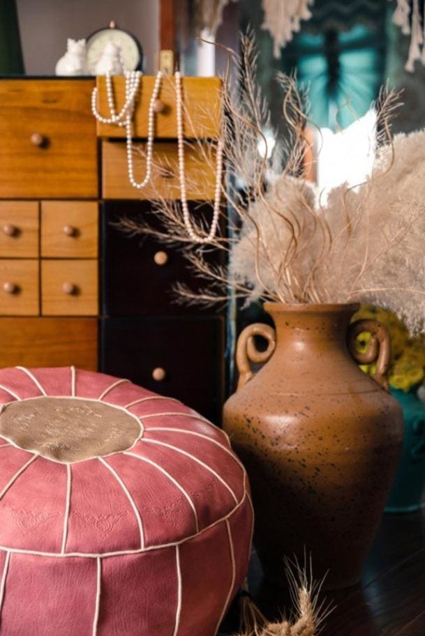 pouf marocain cuir