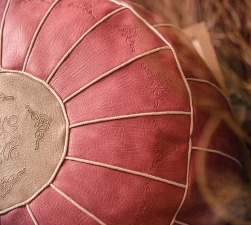 pouf marocain rose